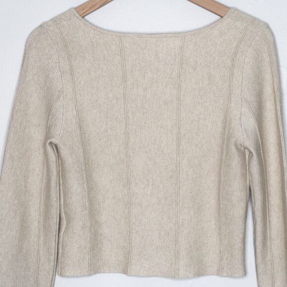 Jessica Simpson Sweater Crop Top‎ Small Beige Cream Thick Comfy Neutrals Classic - Picture 9 of 9